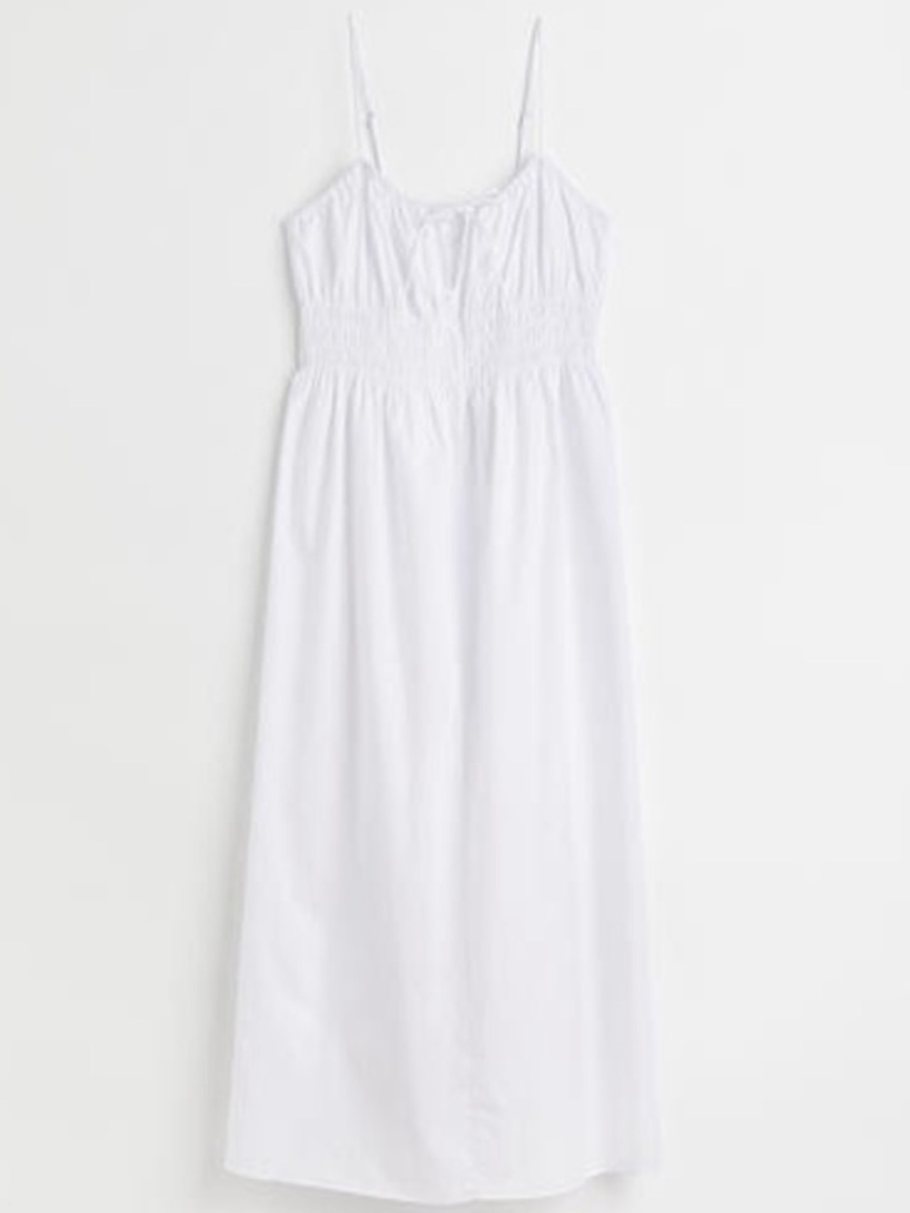 H&M smocked cotton midi dress